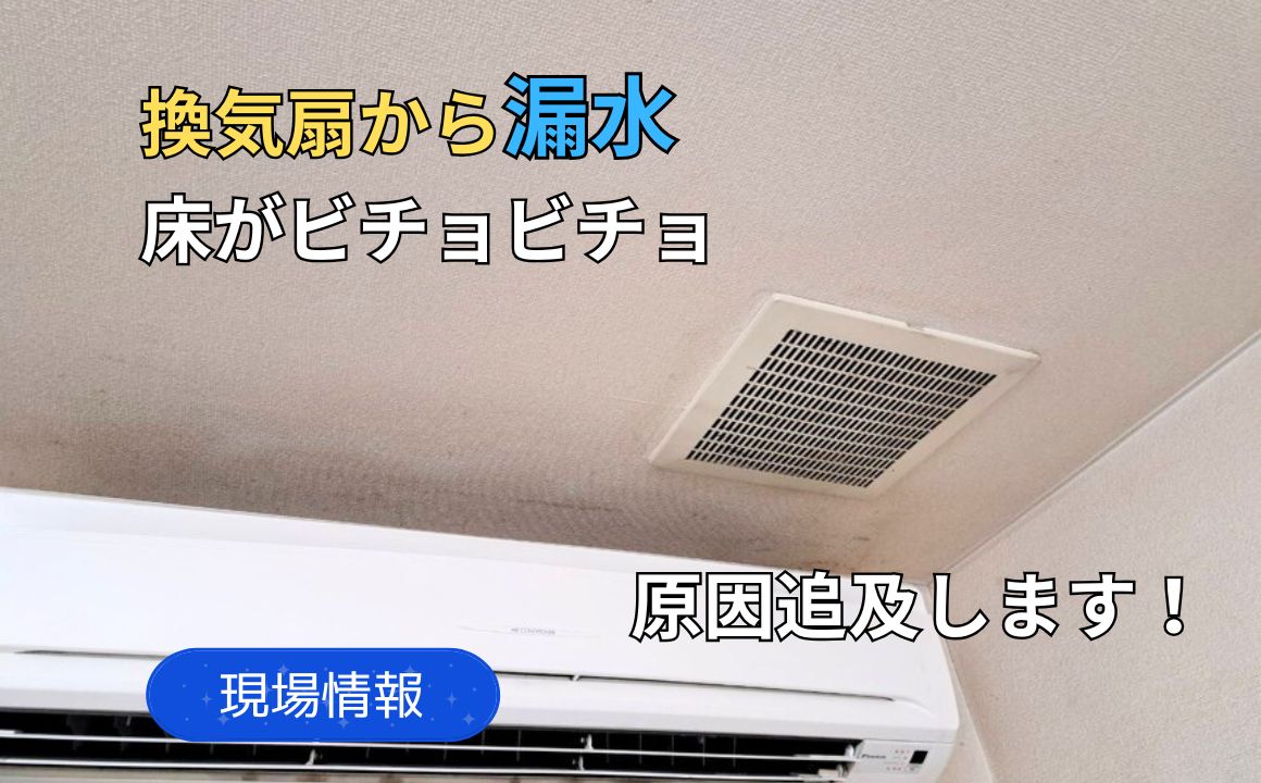 現場情報|換気扇から漏水!床に雨水が溜まっている!漏水調査を行いました!