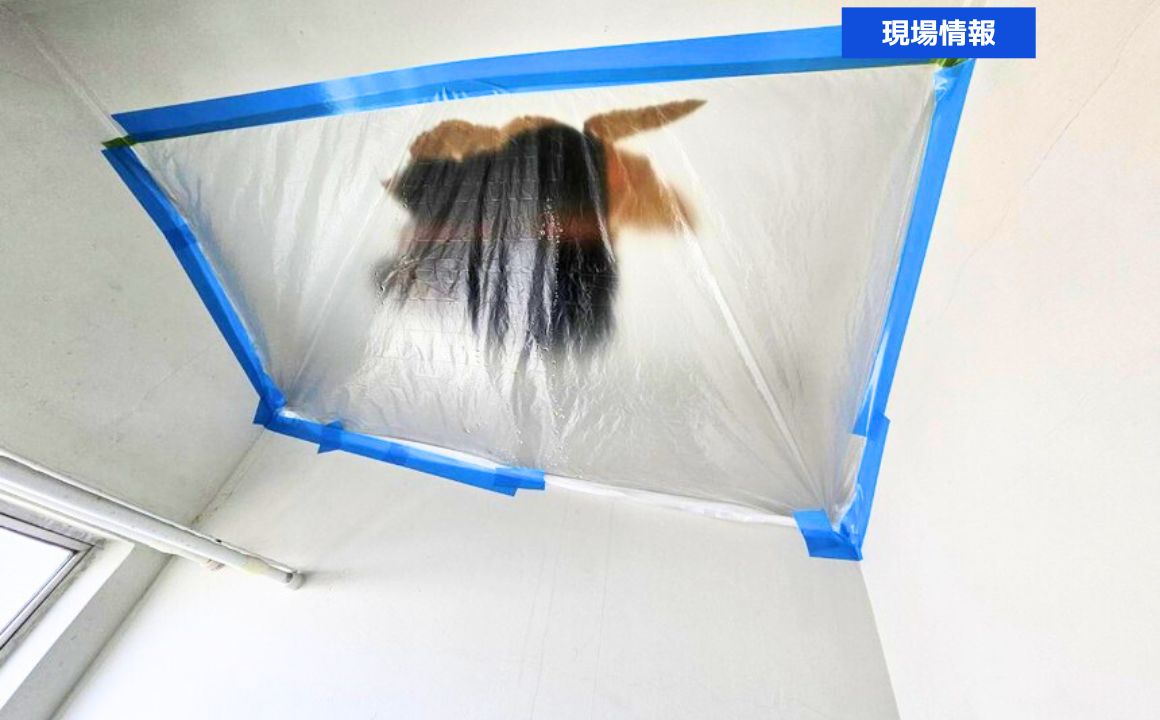 トイレ天井照明器具の穴から漏水！金沢市で漏水調査を行いました。