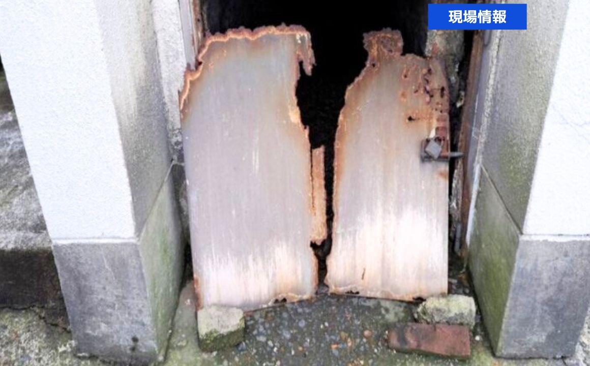 煙突まわりの劣化に要注意！金沢市で点検蓋の調査を行いました。