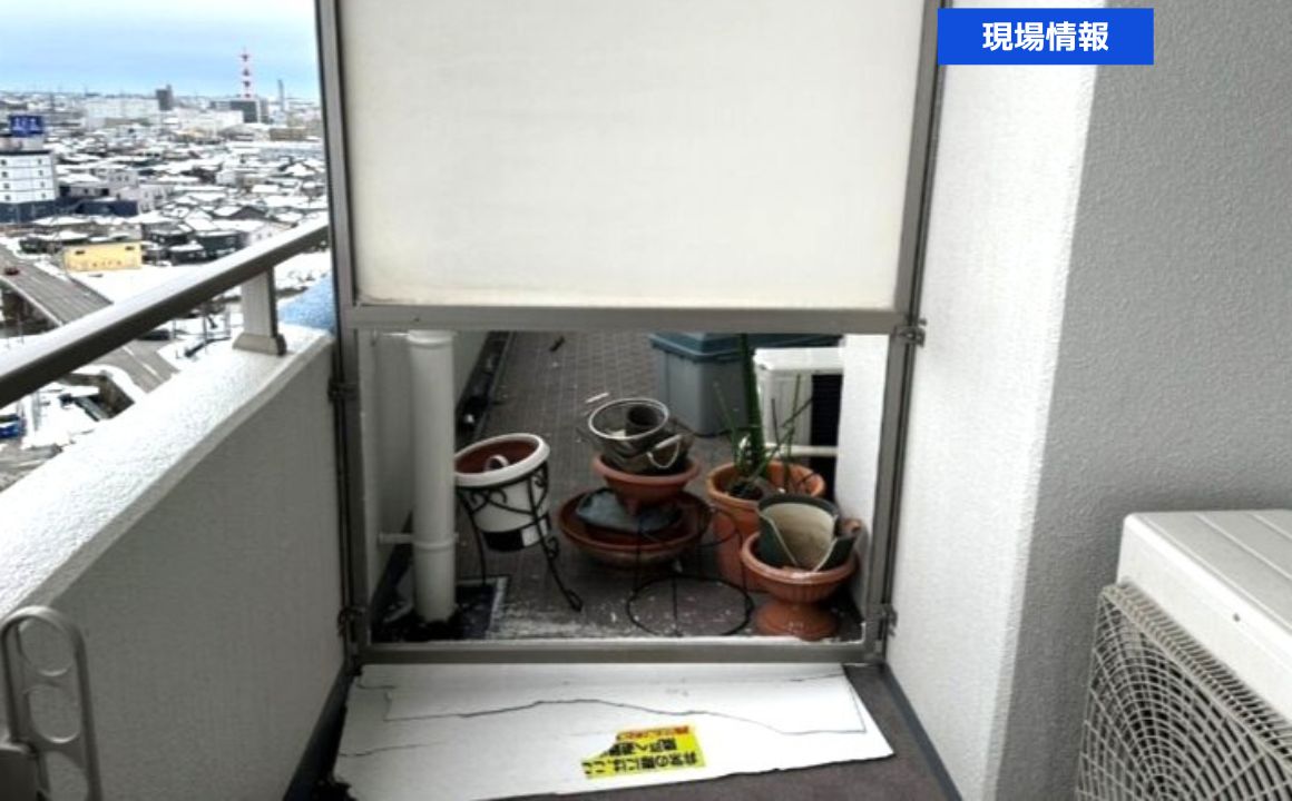 仕切り板にひび割れ！金沢市で隔て板の調査を行いました。